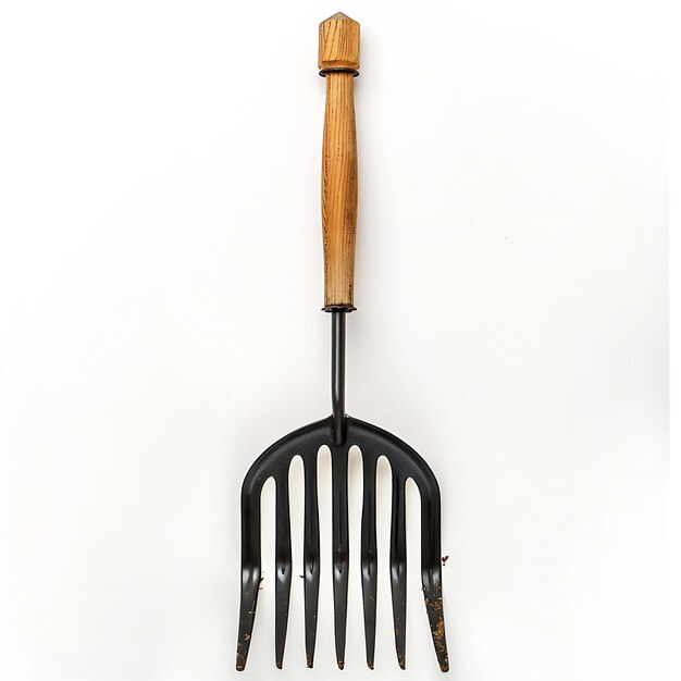 a black spatula with wooden handles and a wooden handle