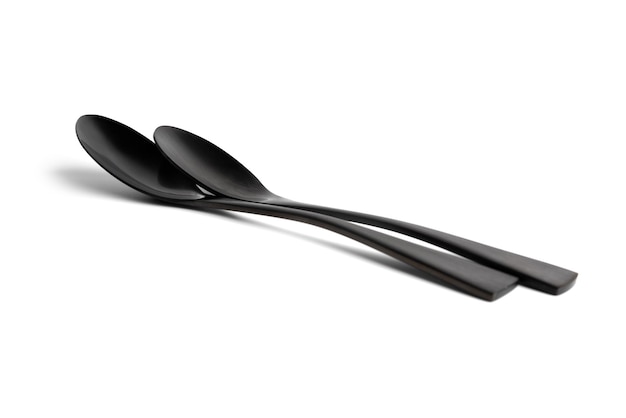 Black spoon isolated on a white background. High quality photo