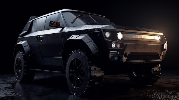 A black sport 4x4 car