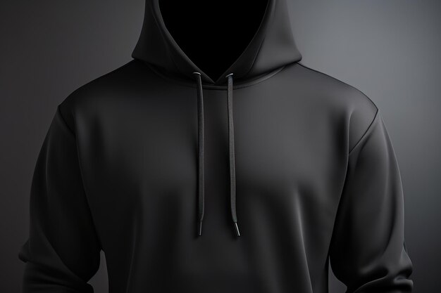 Black sport clothes hoodie mockup