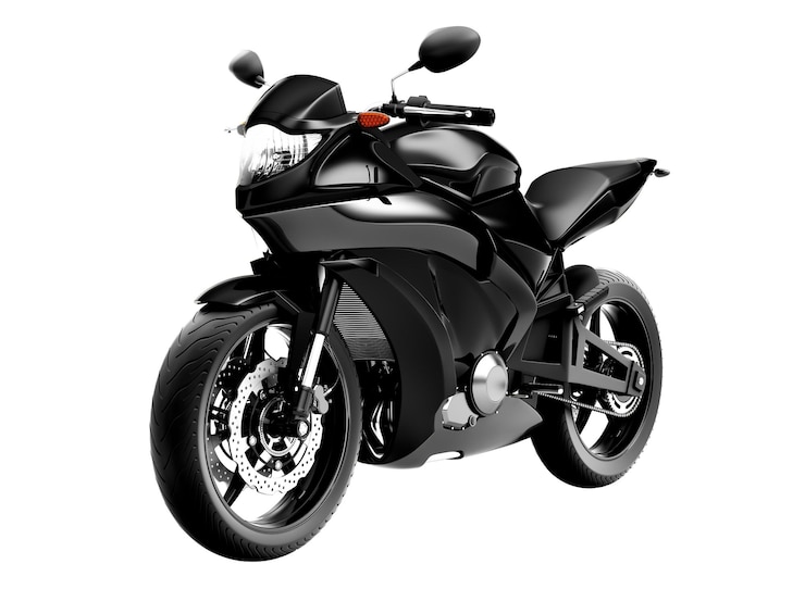 Photo black sports bike 3d illustration
