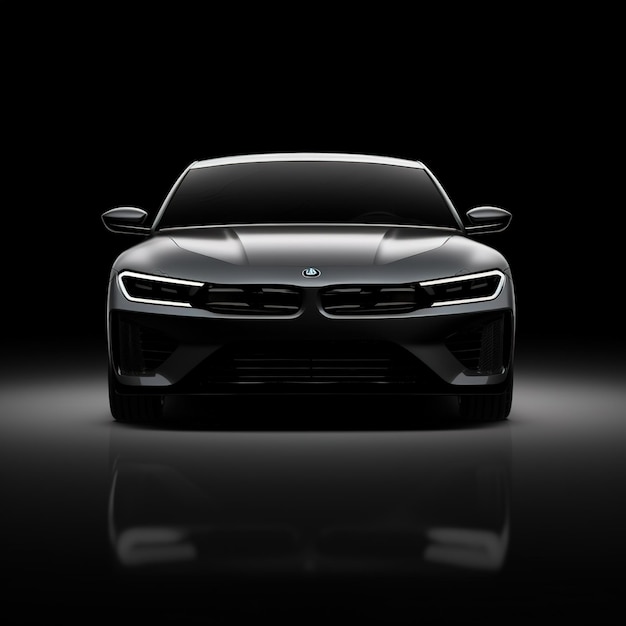 Photo black sports car front view of a generic moder car ai generated