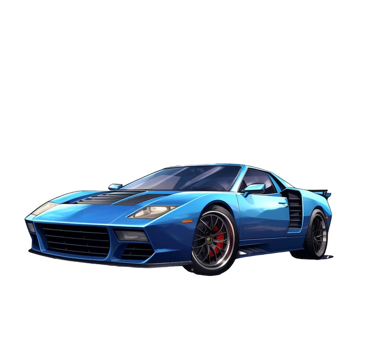 Photo 투명한 배경에 검은 스포츠카 gta v 아트 워크 2d 게임 아트