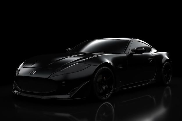 A black sports car with the word honda on the front.