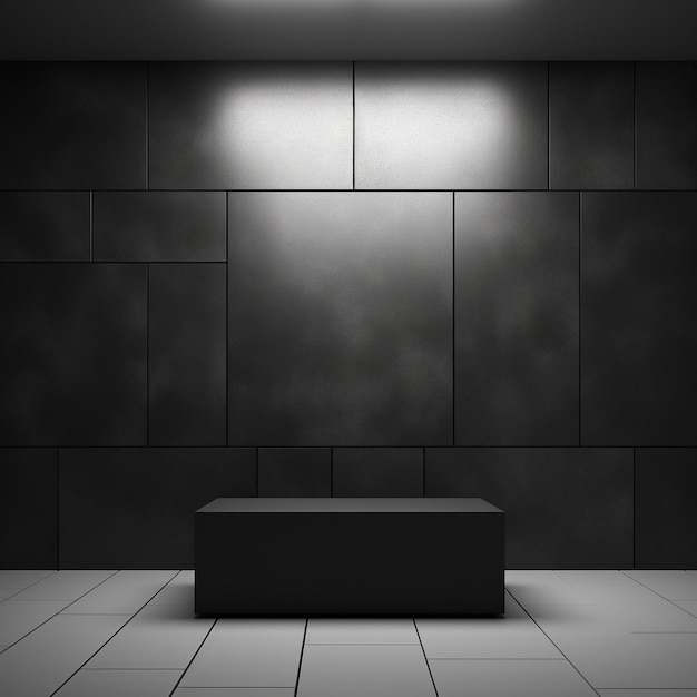 Foto podium quadrato nero per la collocazione dei prodotti d sfondo