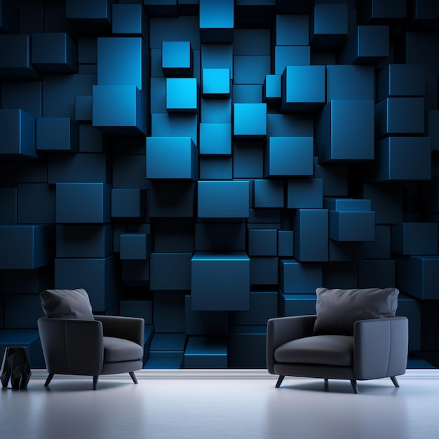 Black square wallpaper with a blue light