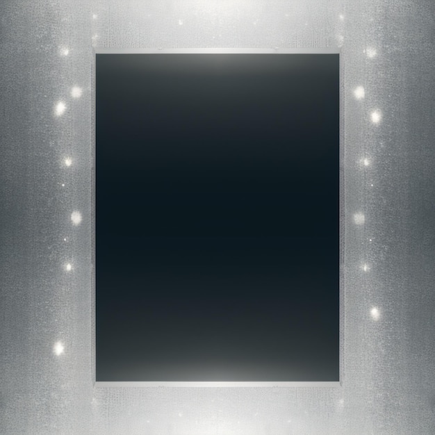 Un quadrato nero con luci sopra e una cornice nera.