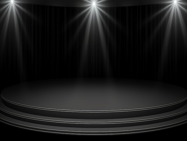 Black stage template 3d rendering