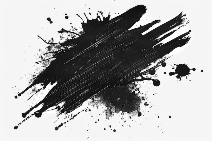 Photo black staine brush grunge banner hand drawn splash pngtransparent png