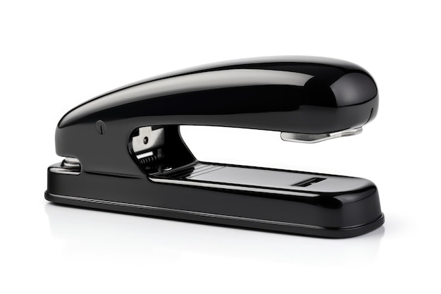 Photo black stapler on white background on a white or clear surface png transparent background