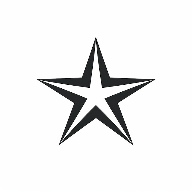 Black Star Icon On White Background Peter Coulson Style