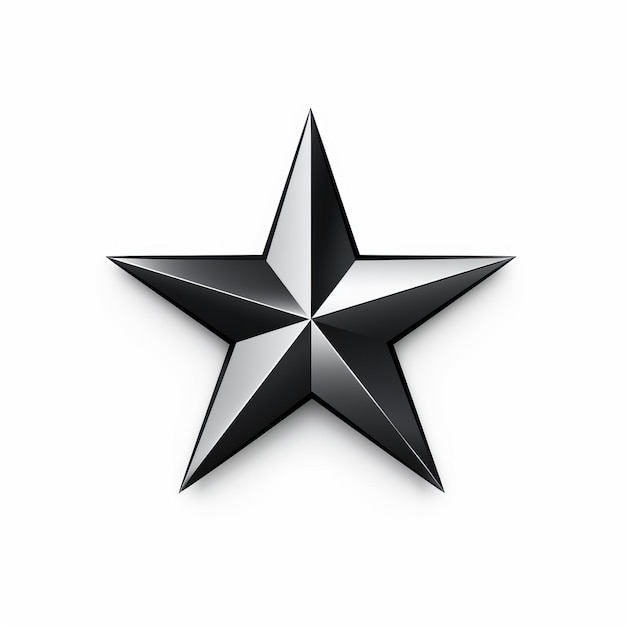 a black star on a white background