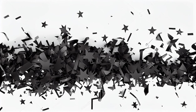 Black stars confetti with white background