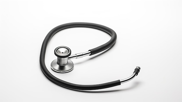 Black stethoscope Healthcare with white background