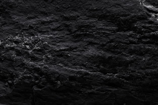 Photo black stone texture dark abstract background natural mineral rock close up details empty backdrop with copy space for design