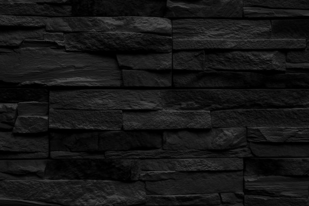 Black stone wall of a building