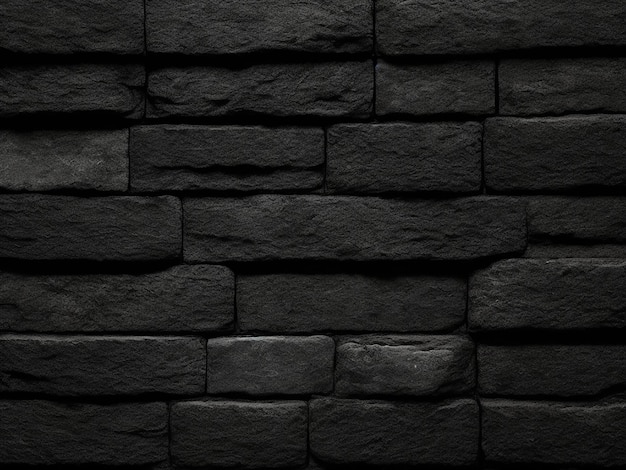 Фон текстуры черной каменной стены, созданный AI