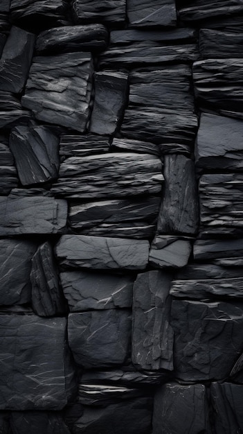 Black stone wall texture background