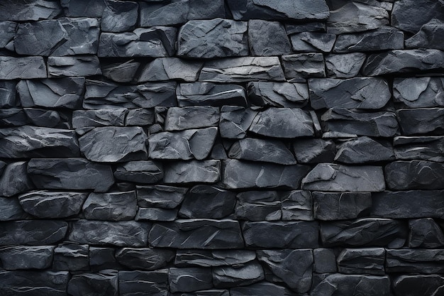 Black Stone Wall Texture Background