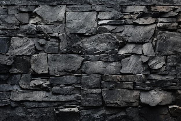 Black Stone Wall Texture Background