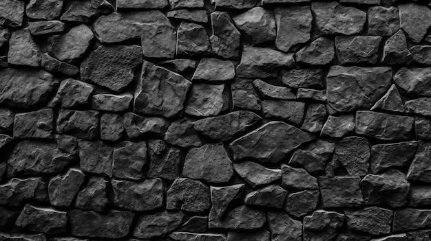 A black stone wall with a rough texture.