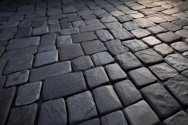 Black stones tiled floor