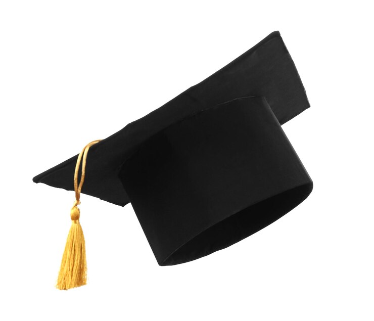 Photo black student hat isolated on white