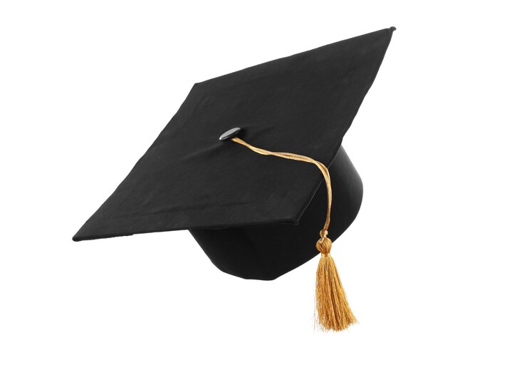 Photo black student hat isolated on white