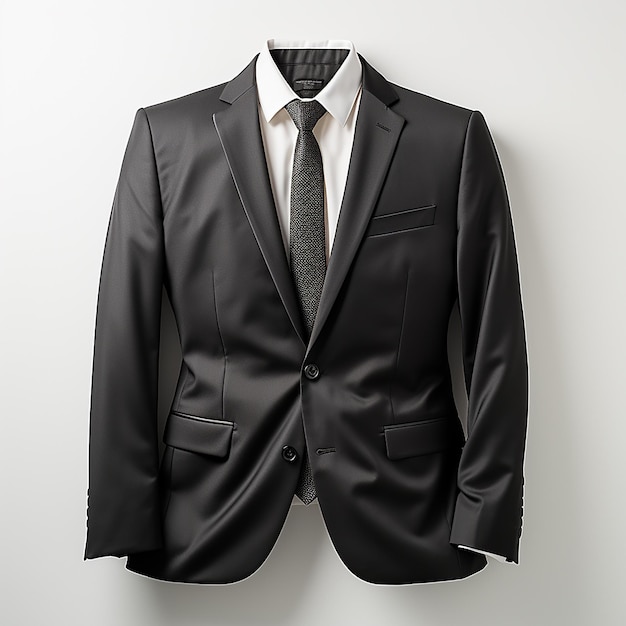 Photo black suit neatly folded over a white surface