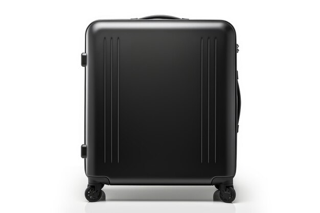 Photo black suitcase with wheels on white background on a white or clear surface png transparent background