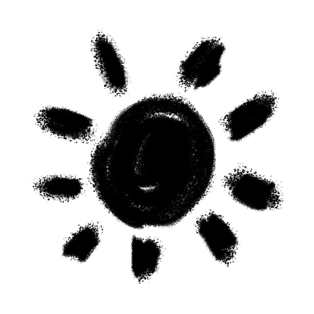 black sun png brush stroke texture transparent background