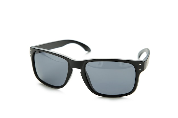 Black sunglasses isolated on white surface