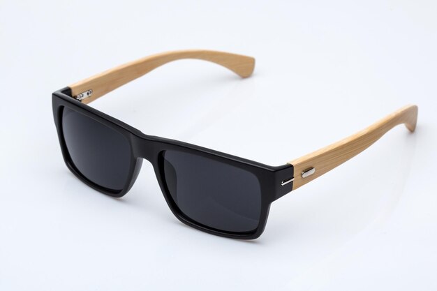 Black sunglasses with natural wooden elements