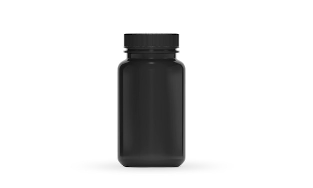 Foto bottiglia nera per supplementi medicinali