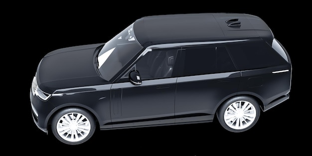 Photo black suv isolated on back background 3d model