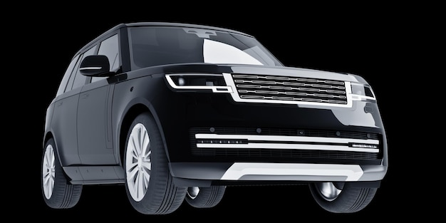 Black SUV isolated on back background 3d model