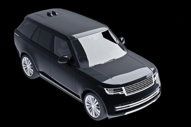 Photo black suv isolated on back background 3d model