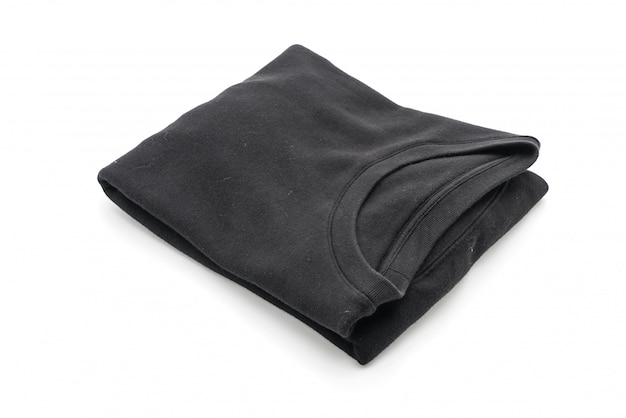 black sweater fold on white