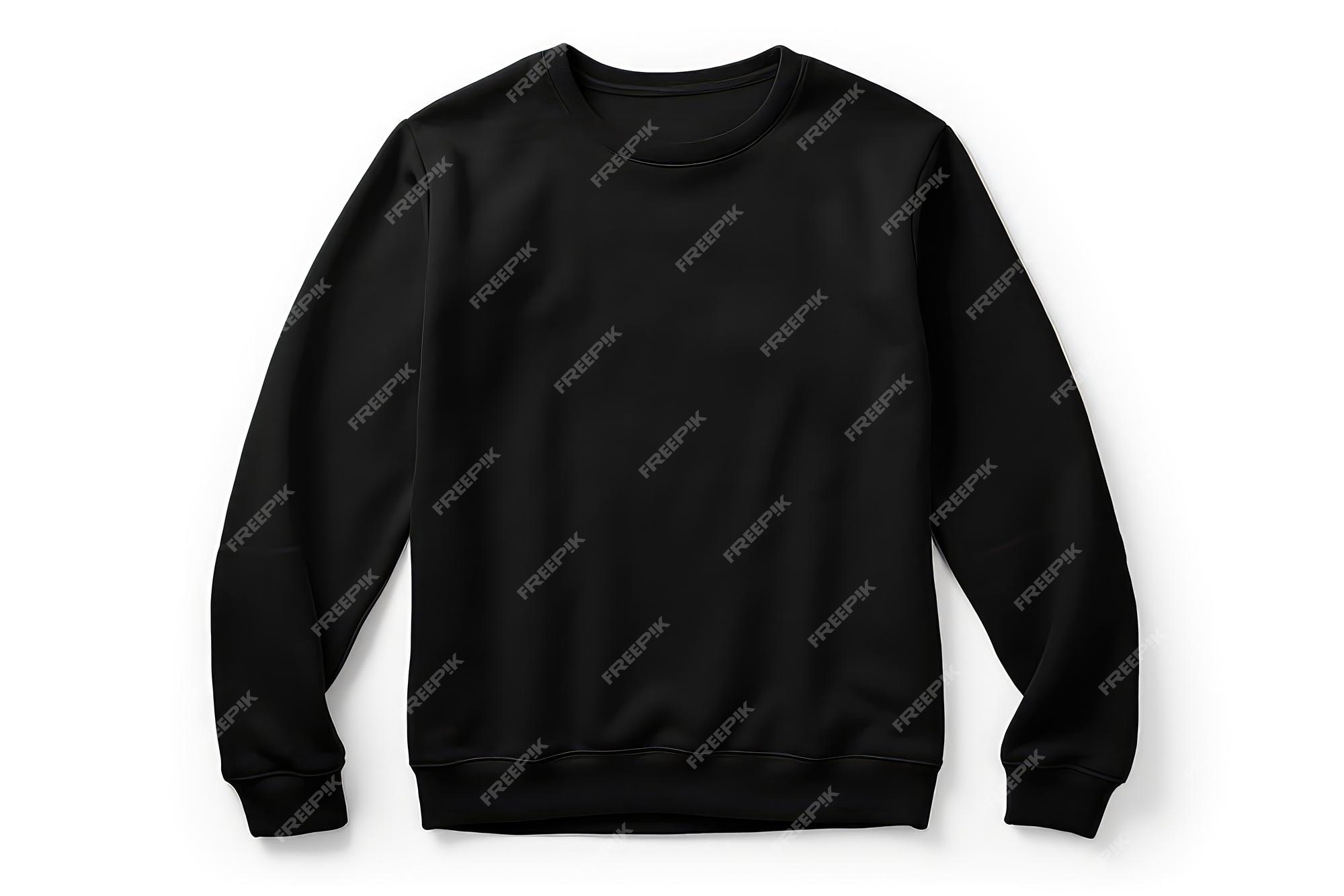 Premium AI Image Black Sweater Template On White Background Mockup Premium AI Image Black Sweater Template On White Background Mockup