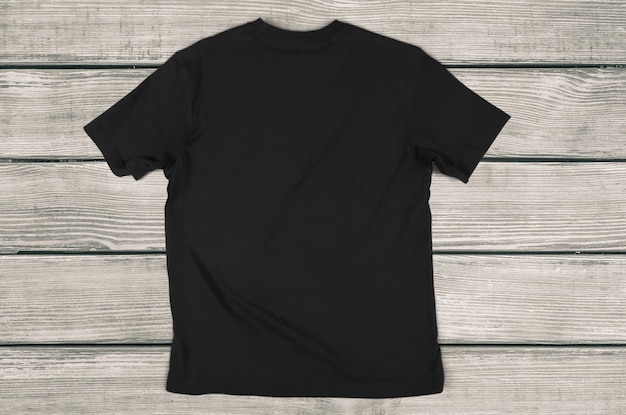 Black t-shirt isolated on  background