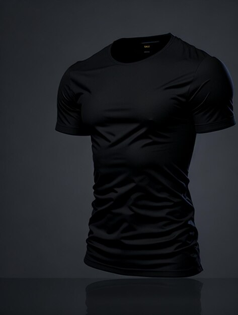 Premium AI Image | Black t shirt mockup with dark balck background
