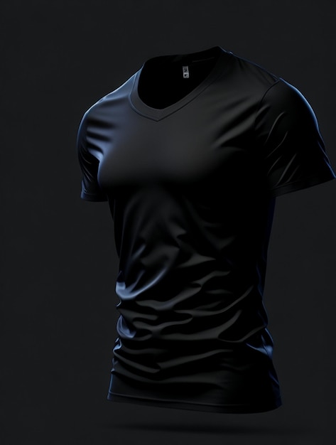 Black t shirt mockup with dark balck background