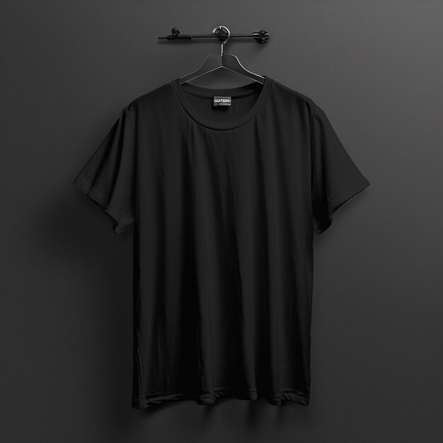 Photo black t shirt mockup