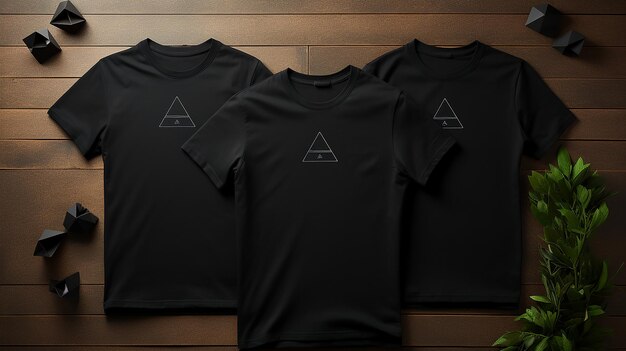 Photo black t shirt mockups beautifully made with generative ai