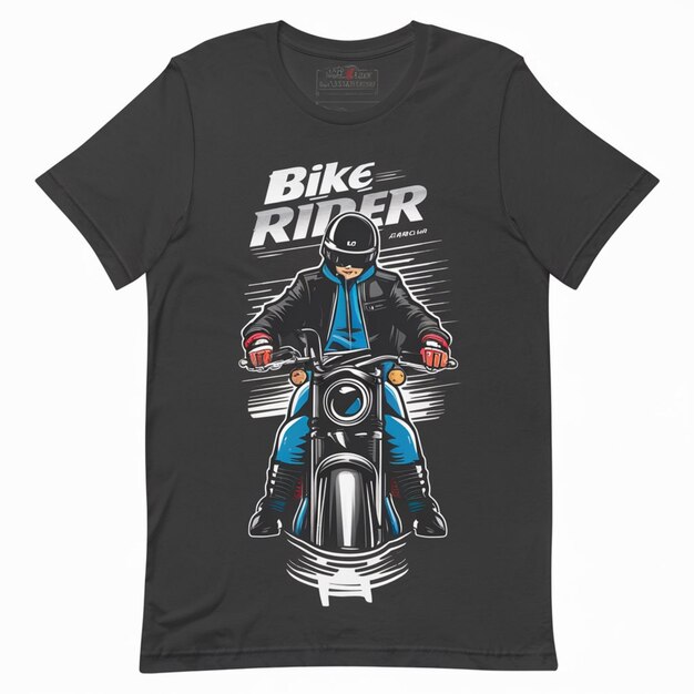 A black t shirt with a bike on it that says bike ride