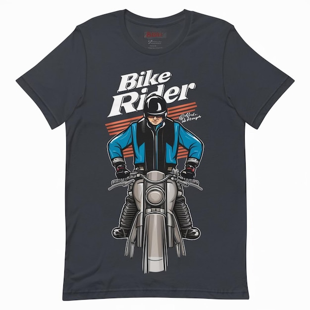 a black t shirt with a bike on it that says quot bike rider quot