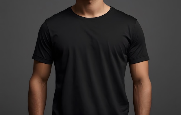 Photo black t shirt with an isolated background