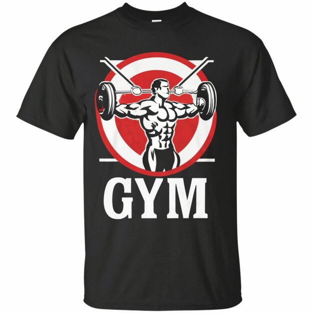 a black t shirt with the word gym on it