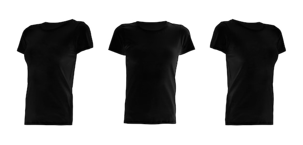 Black T-shirts isolated on white