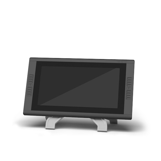 Black tablet computer with blank black display suitable for your mockup design